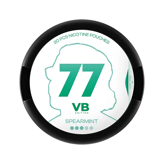 77 VB Edition Spearmint - 10.4mg - fruity Spearmint flavour, all-white nicotine pouch by Luna Corporate