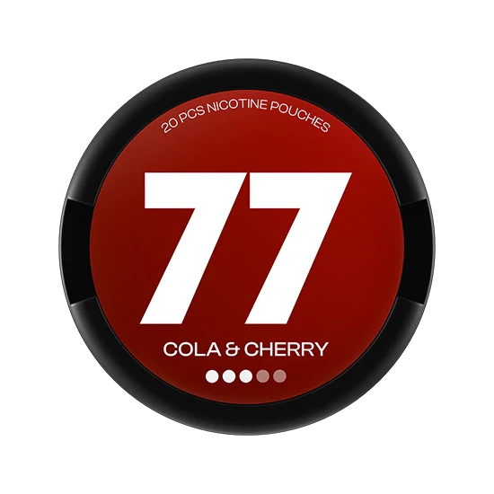 77 Cola & Cherry - 10.4mg - lively Cola, Cherry flavour, all-white nicotine pouch by Luna Corporate