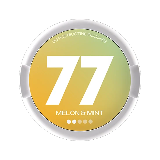 77 Melon & Mint - 5.2mg - bright Melon, Mint flavour, all-white nicotine pouch by Luna Corporate