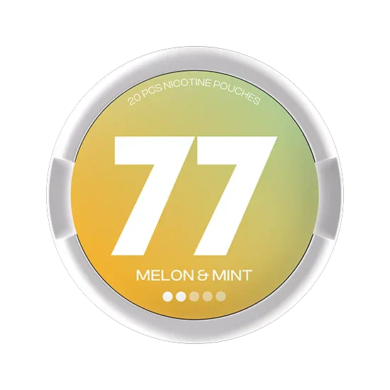 77 Melon & Mint - 5.2mg - bright Melon, Mint flavour, all-white nicotine pouch by Luna Corporate