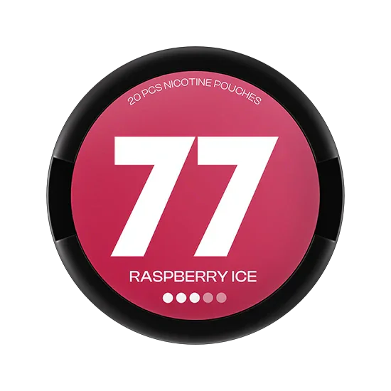 77 Raspberry Ice - 10.4mg - fresh Raspberry flavour, all-white nicotine pouch by Luna Corporate