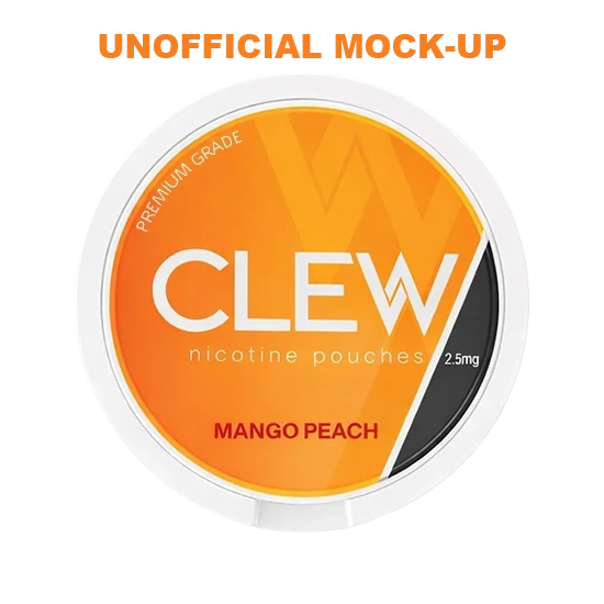 CLEW Mango Peach - 2.5mg - smooth, balanced mango and peach flavour, all-white nicotine pouch by Nevcore Innovations Inc