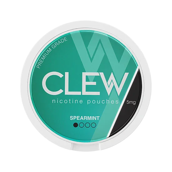 CLEW Spearmint - 5mg - refreshing, cool, sweet spearmint all-white nicotine pouch by Nevcore Innovations Inc