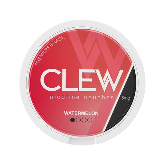 CLEW Watermelon - 5mg - lively, fruity, candy-sweet watermelon all-white nicotine pouch by Nevcore Innovations Inc
