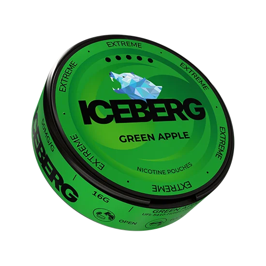 ICEBERG Green Apple Extreme - 50mg slim nicotine pouch can