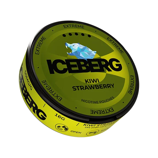 ICEBERG Kiwi Strawberry Extreme - 50mg slim nicotine pouch can