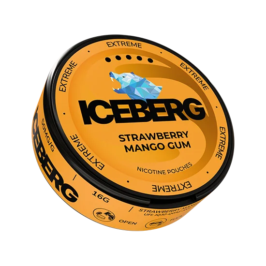 ICEBERG Strawberry Mango Gum Extreme - 50mg slim nicotine pouch can