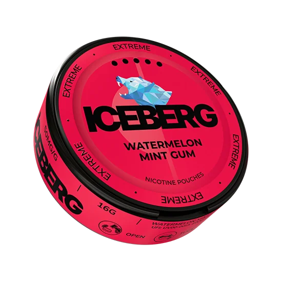 ICEBERG Watermelon Mint Gum Extreme - 50mg slim nicotine pouch can