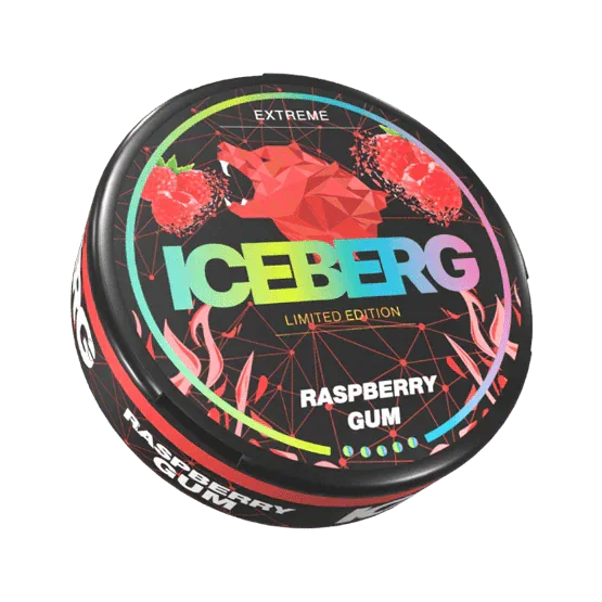 iceberg raspberry gum - 50mg nicotine pouches