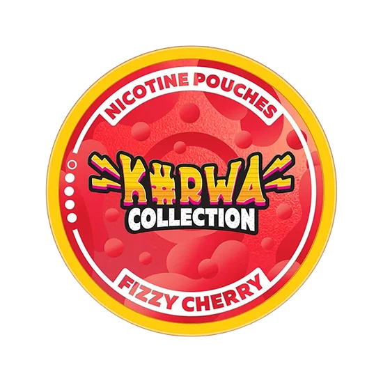 KURWA Fizzy Cherry slim nicotine pouches can