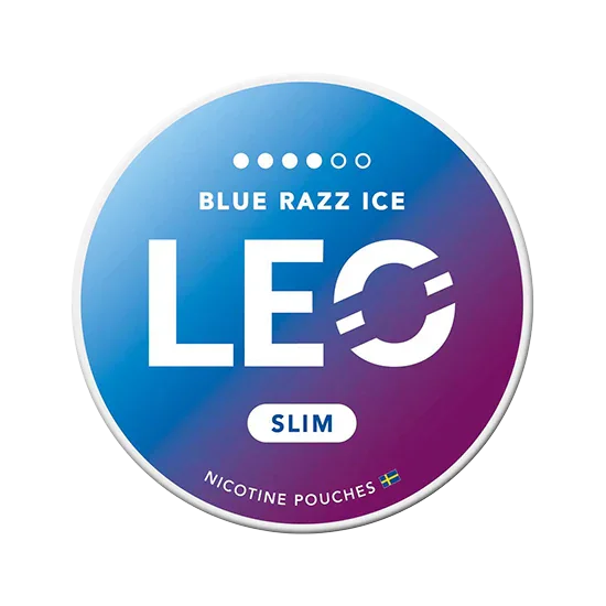 LEO Blue Razz Ice slim pouches, flavour: Blueberry, Raspberry, Mint