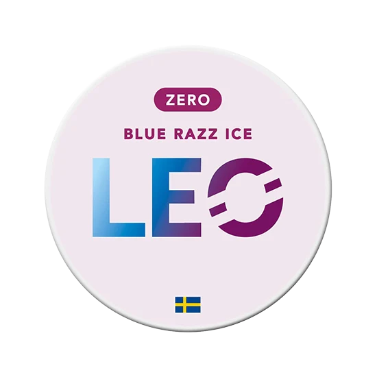 LEO Blue Razz Ice Zero slim pouches, flavour: Blueberry, Raspberry, Mint