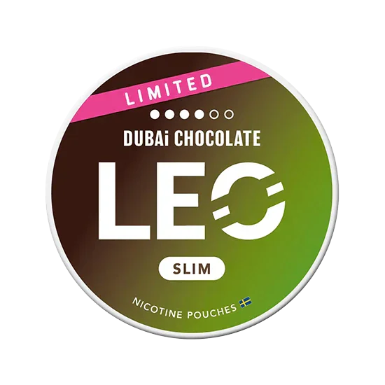 LEO Dubai Chocolate slim pouches, flavour: Chocolate, Pistage
