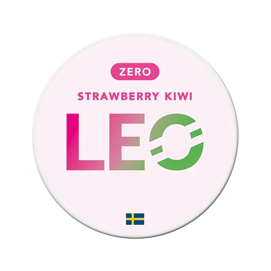 LEO Strawberry Kiwi Lime Zero slim pouches, flavour: Strawberry, Kiwi, Lime