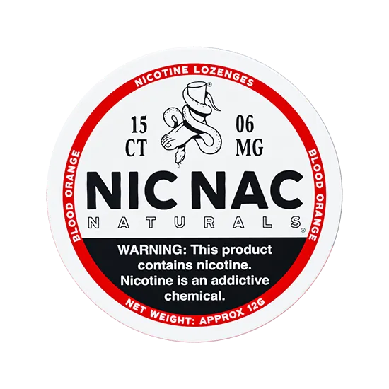 NIC NAC Naturals nicotine lozenge blood orange 6 mg
