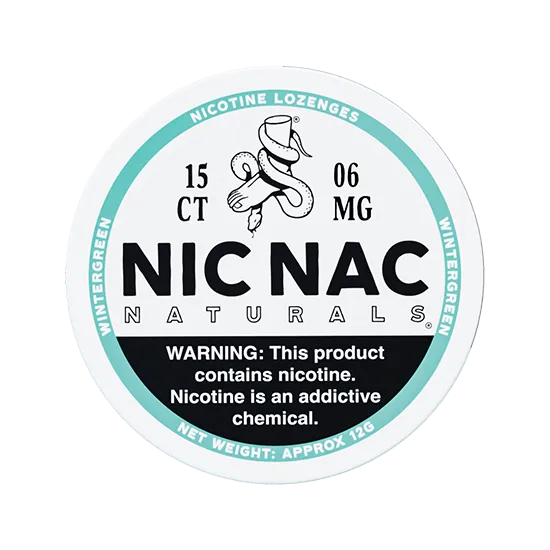 NIC NAC Naturals nicotine lozenge wintergreen 6 mg