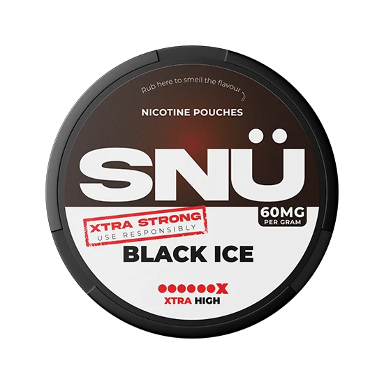 SNU Black Ice - 45mg - crisp mint flavour, all-white nicotine pouches by SNÜ
