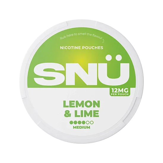 SNU Lemon & Lime - 12mg - zesty lemon & lime flavour, all-white nicotine pouches by SNÜ