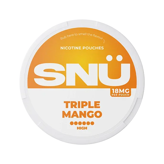 SNU Triple Mango - 18mg - lush mango flavour, all-white nicotine pouches by SNÜ