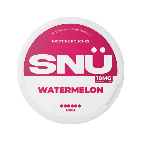 SNU Watermelon - 18mg - juicy watermelon flavour, all-white nicotine pouches by SNÜ