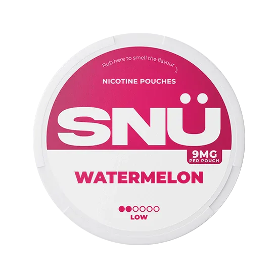 SNU Watermelon - 9mg - juicy watermelon flavour, all-white nicotine pouches by SNÜ