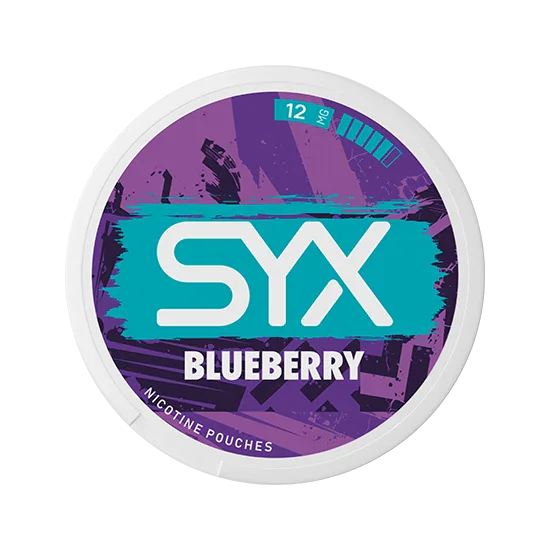 SYX Blueberry Strong Blueberry slim all-white nicotine pouch can
