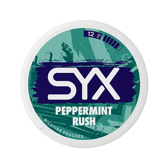 SYX Peppermint Rush Strong Peppermint slim all-white nicotine pouch can