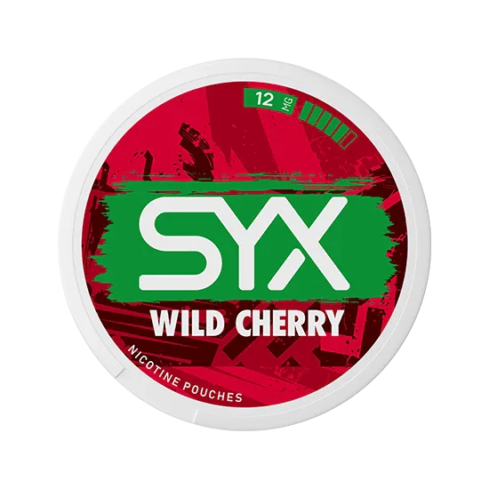 SYX Wild Cherry Strong Cherry slim all-white nicotine pouch can