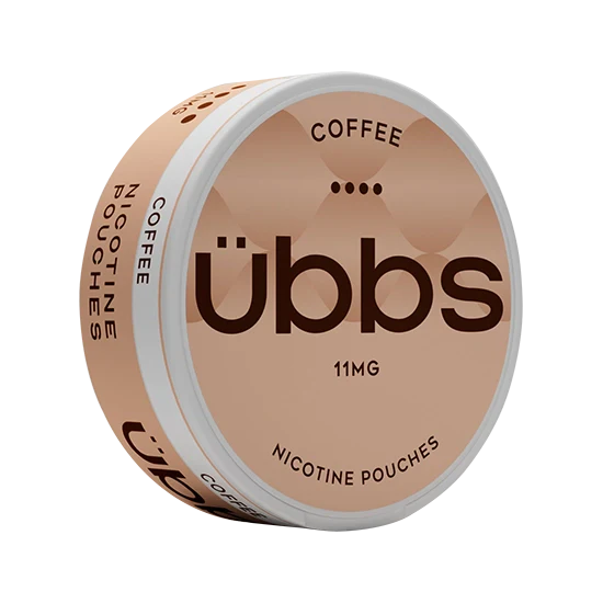 UBBS Coffee Strong all-white nicotine pouch can by RV Karma Limited