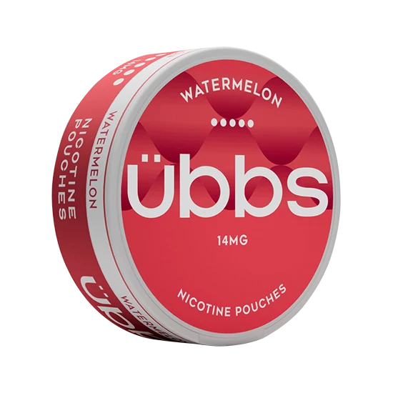UBBS Watermelon Max all-white nicotine pouch can by RV Karma Limited