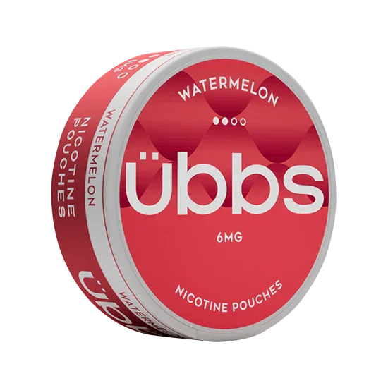 UBBS Watermelon Regular all-white nicotine pouch can by RV Karma Limited