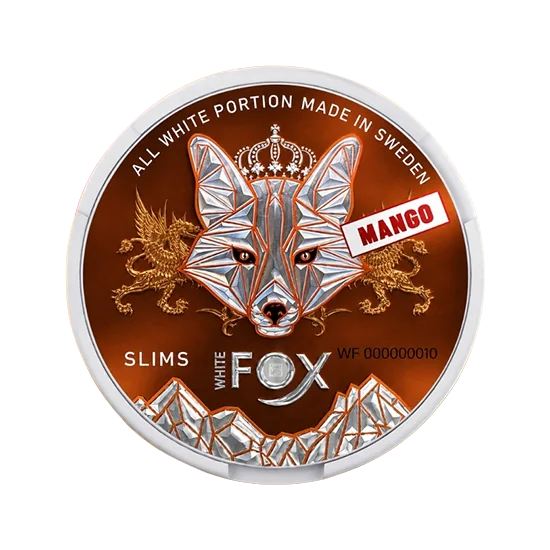 WHITE FOX Mango 12mg mango flavour slim nicotine pouch can