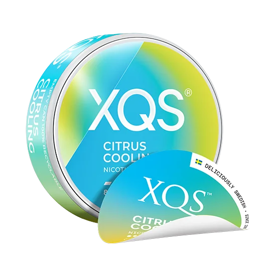 XQS Citrus Cooling - 8mg slim nicotine pouch can with citrus, cooling flavour