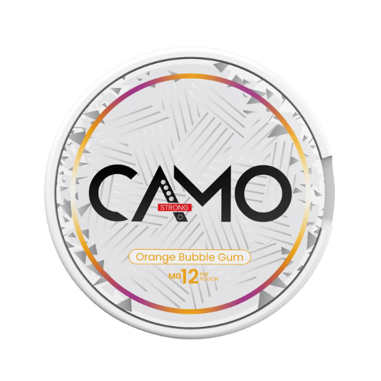CAMO Orange Bubble Gum - 12mg - orange bubble gum flavour. all-white nicotine pouch by Global Snus UAB