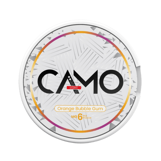 CAMO Orange Bubble Gum - 6mg - orange bubble gum flavour. all-white nicotine pouch by Global Snus UAB