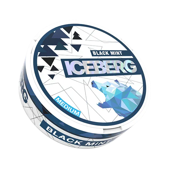 ICEBERG Black Mint Medium - 12mg - zesty, bold fruit, mint flavour, all-white nicotine pouch by ICEBERG Tobacco Sp. z o.o