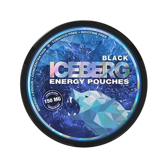 ICEBERG Energy Black (150mg Caffeine) - zesty, bold tutti frutti, mixed fruit flavour, all-white energy pouch by ICEBERG Sp. z o.o