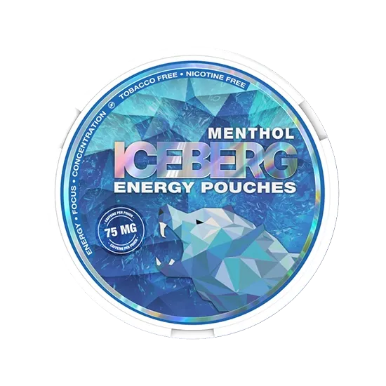 ICEBERG Energy Menthol (75mg Caffeine) - zesty, bold menthol flavour, all-white energy pouch by ICEBERG Sp. z o.o