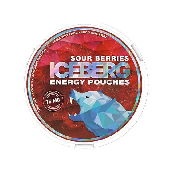 ICEBERG Energy Sour Berries (75mg Caffeine) - zesty, bold sour berries flavour, all-white energy pouch by ICEBERG Sp. z o.o