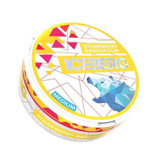 ICEBERG Strawberry Banana Gum Medium - 12mg - zesty, bold strawberry, banana, gum flavour, all-white nicotine pouch by ICEBERG Tobacco Sp. z o.o