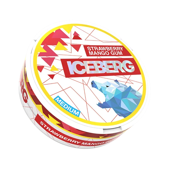 ICEBERG Strawberry Mango Gum Medium - 12mg - zesty, bold strawberry, mango, gum flavour, all-white nicotine pouch by ICEBERG Tobacco Sp. z o.o
