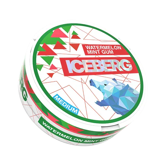 ICEBERG Watermelon Mint Gum Medium - 12mg - zesty, bold watermelon, mint, gum flavour, all-white nicotine pouch by ICEBERG Tobacco Sp. z o.o