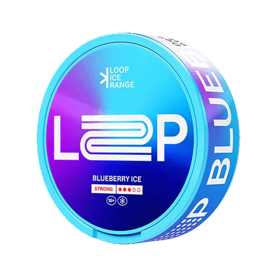 LOOP Blueberry Ice Strong - 9.4mg - zesty, bold blueberry flavour, all-white nicotine pouch by Another Snus Factory