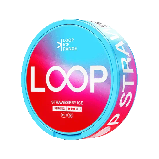 LOOP Strawberry Ice Strong - 9.4mg - zesty, bold strawberry flavour, all-white nicotine pouch by Another Snus Factory