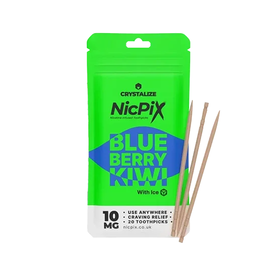 NicPix Blueberry Kiwi - crisp blueberry, kiwi flavour, crystalised nicotine toothpicks by Drip Hacks