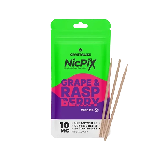 NicPix Grape Raspberry - bold grape, raspberry flavour, crystalised nicotine toothpicks by Drip Hacks
