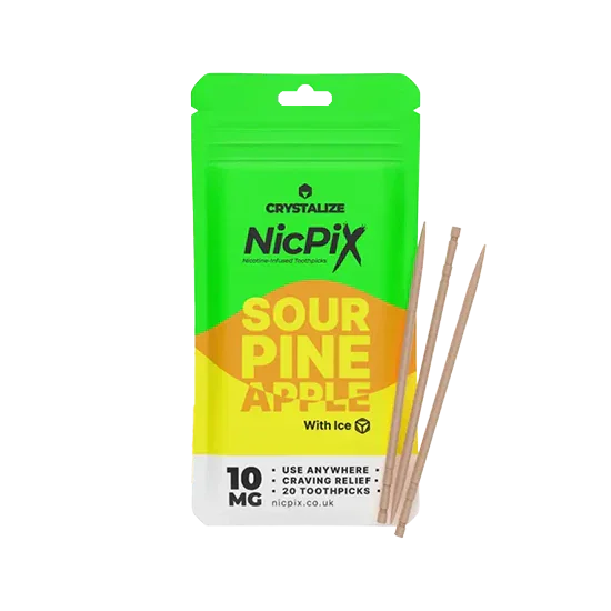 NicPix Sour Pineapple - zesty sour pineapple flavour, crystalised nicotine toothpicks by Drip Hacks