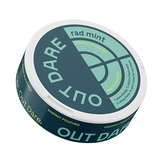 OUTDARE Rad Mint - (50mg Caffeine) - zesty, bold mint flavour, all-white energy pouch by OutDare LLC