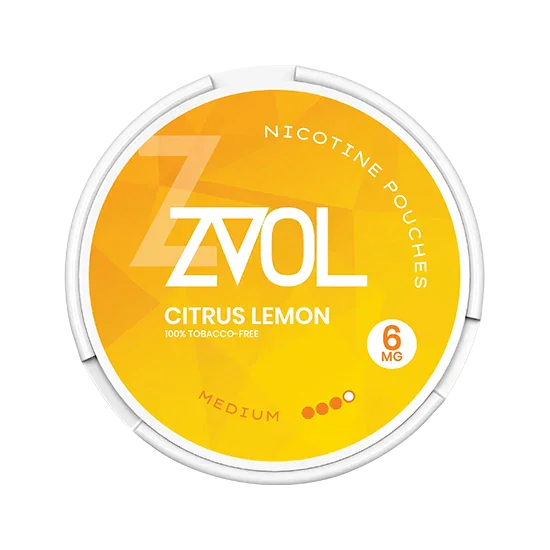 ZVOL Citrus Lemon - 6mg - zesty, bold citrus flavour, all-white nicotine pouch by