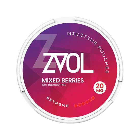 ZVOL Mixed Berries - 20mg - zesty, bold mixed berries flavour, all-white nicotine pouch by